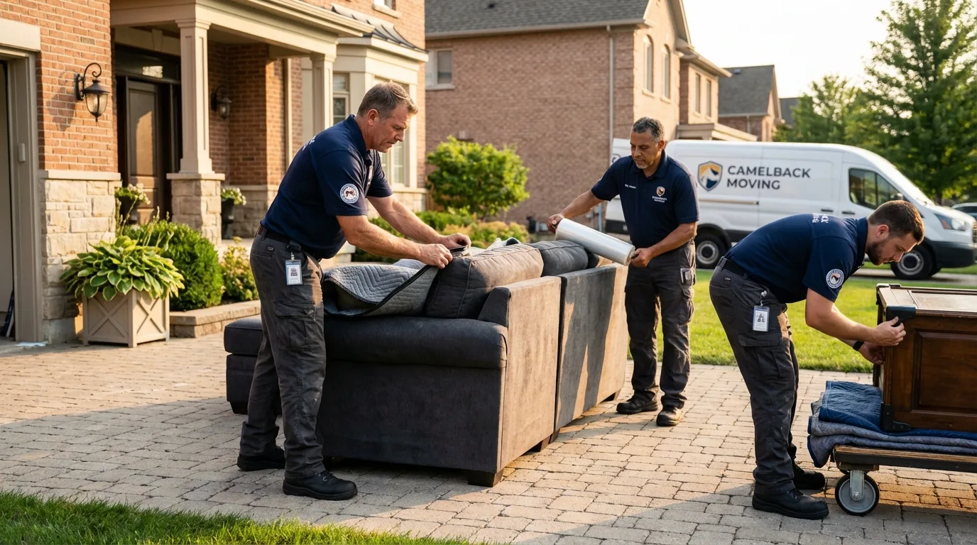 Large estate moving crew wrapping furniture in Arroyo Grande, CA
